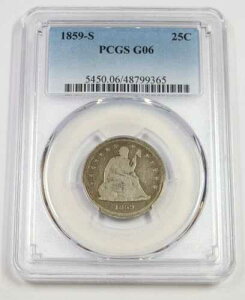 1859 S PCGS AG06 - ���Ȃ������R�̏��_�N�H�[�^�[ - 25�Z���g 25�Z���g�č��R�C�� #48541B