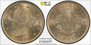 1906�N ���o�e�B�j�b�P�� PCGS MS65+