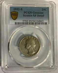 1932�N S ���V���g�� �N�H�[�^�[ 25�Z���g PCGS �X�N���b�` XF 54124843