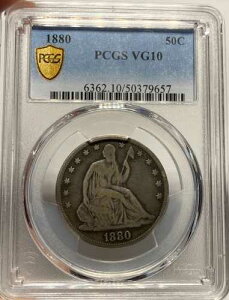 1880�N ���R�̏��_�� �V���o�[�n�[�t�h�� PCGS VG10 �S�[���h�V�[���h 8,400���̂ݒ���