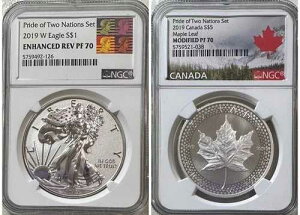 2019�N �č�$1 Enhanced Rev PF70 & �J�i�_$5 Modified PF70 Pride of Two Nations �Z�b�g