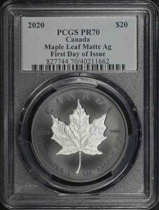 2020�N �J�i�_ 20�h�� �V���o�[ ���[�v�����[�t �}�b�g Ag 1�I���X PCGS PR-70 FDOI �X�[�U���E�u�����g ���x��