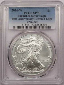 2016�N W���^�[�G�b�W �A�����J���V���o�[�C�[�O�� $1 PCGS SP70 �o�[�j�b�V�� UNC�Z�b�g �R�C��