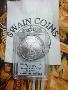 2025�N W �A�����J�� �V���o�[�C�[�O�� PCGS SP70 �N���[�u�����h �T�C������ �t�@�[�X�g�X�g���C�N EX114
