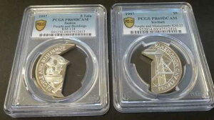 1997�N �L���o�X �T���A 5�^�� 5�h�� �l���L�O�� 2���g�R�C�� PCGS PR69DCAM