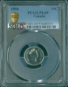 1991�N�J�i�_10�Z���gPCGS PL69 MAC SOLO�ō��O���[�h������Ȃ��󏭁B