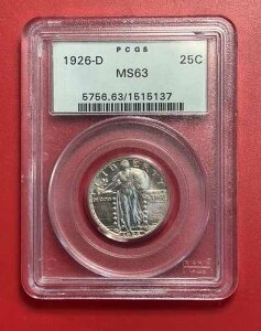 1926 D �X�^���f�B���O ���o�e�B �V���o�[ �N�H�[�^�[ �h���APCGS �O���[�h MS63�AOGH�B