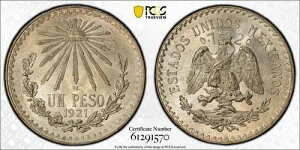1921�N M ���L�V�R 1�y�\ KM#455 PCGS MS64 �~���g�X�e�[�g ������ �O���[�f�b�h�V���o�[ .720