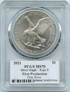 2021 ASE $1 T2 ���񐶎Y PCGS MS70 ���W�F���h�E�I�u�E���C�t �s�[�g�E���[�Y �I�[�g/�T�C��
