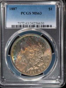 1887-P �����K����� MS63 �G�������h�O���[������X�J�C�u���[�̋��ԐF