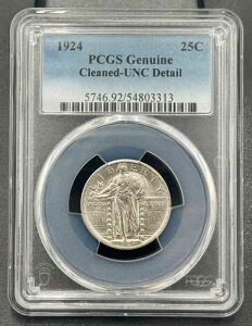 1924�N P 25C �X�^���f�B���O���o�e�B�N�H�[�^�[ PCGS �����ʁA�ᒒ�������Z�~�L�[�f�C�g