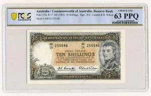 �I�[�X�g�����A 10�V�����O ND 1961 P. 33a / R. 17 PCGS 63 Choice Unc Note