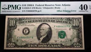 10�h�� 1988-A �I�t�Z�b�g����G���[�A���ɗǍD�ȏ�� PCGS 40