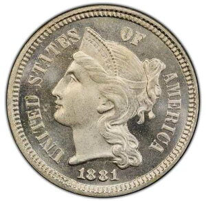 1881 �N 3 �Z���g �j�b�P�� - PCGS PR65 - �����ȃJ���I�̊O��!