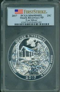 2017 �I�U�[�N ���o�[�E�F�C�Y NP ATB 5�I���X �V���o�[ PCGS MS69 DMPL �t�@�[�X�g �X�g���C�N FS F.S.