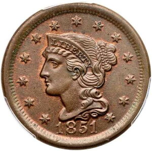 1851�N N-26 R-4 PCGS MS 64 BN �ґg�w�A ���[�W�Z���g�R�C�� 1C-