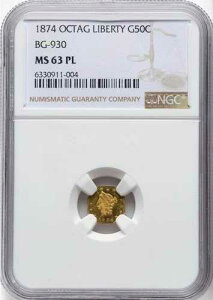 1874�N G50C �J���t�H���j�A�E�t���N�V���i���E�S�[���h�ABG-930 MS63 �v���[�t���C�N NGC 4 in 63 2 �t�@�C�i�[