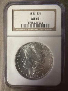 1886�N ���[�K���E�_���[ NGC MS65 ���ɂ��ꂢ�Ō����ڂ��f�G�ł�!
