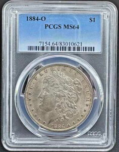 1884�N O $1 �����K����� PCGS MS 64�A�������W���F�����̋��