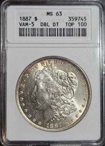 �g�[���t�� 1887-P VAM-5 DBL DT �����K����� ANACS MS-63 ~ �\�[�v�{�b�N�X�z���_�[