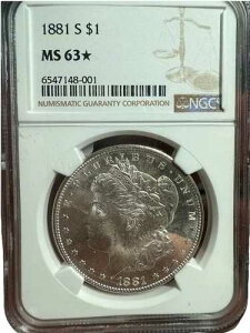 1881-S 1�h�� �����K����� MS63 NGC �X�^�[�O���[�h PL