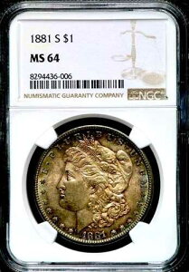 1881-S 1�h�� �����K����� NGC MS 64 �T���Z�b�g�p�X�e�� �C���f�b�Z���g �g�[�j���O CC441
