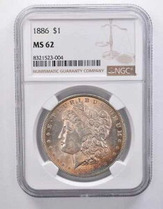 1886�N �����K����� MS62 NGC �������g�[�� *7173