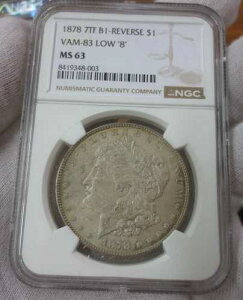 1878 7TF B1-Reverse VAM-93 Low 8 NGC MS63 (�ǍD�ȐF�� / OBV & REV)
