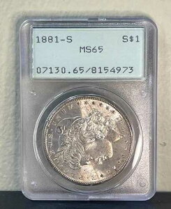 1881-S ���[�K�� �V���o�[ �_���[ PCGS MS65�A�u���g���[�v�X���u �g�[���d�グ!