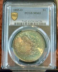 1885-O ���[�K����� PCGS MS62 MS 63 �����X�^�[�u���[�x���[�g�i�[�I�o���K�[�I