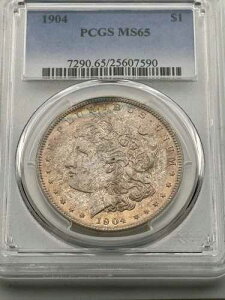 1904�N $1 PCGS MS 65 �󏭃L�[�f�[�g�I���]���̂��̂�10�������I