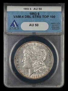 1893�N $1 VAM 4 �_�u���X�^�[ ANACS AU50 �g�b�v100 026