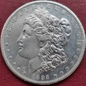 1892 S �����K�� �h�� $1 VAM 2 Doubled Date Top 100 Higher Grade AU+ Det. #64161