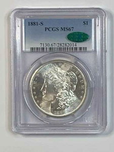 1881-S ���[�K�� �V���o�[ �_���[ PCGS MS67 CAC**BBXEE014** �����X�^�[ PQ ���!