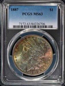 1887-P �����K����� MS63 �����X�^�[�g�[�� �u���[�O���[�� �p���v�L�� �S�[���h�\��