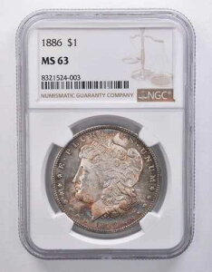 1886�N �����K����� MS63 NGC �������g�[�� *7153