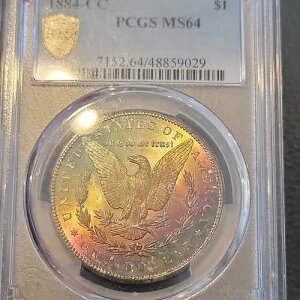 1884-CC �����K����� PCGS MS64 �J�[�\���V�e�B ���C���{�[�g�[�� ������