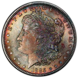 * 1885�N 1�h�� �����K���h�� * Gem BU + MS65 PCGS * �����ȃu���Y�A�C�����X�^�[�g�[�� *