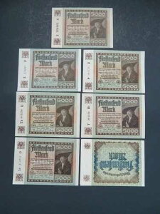 �h�C�c 1922�N - 5,000�}���N - 7���Z�b�g ���C�q�X��s�� - UNC