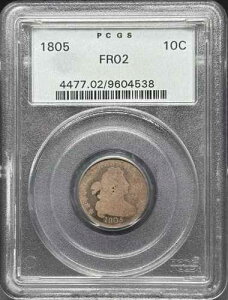 1805�N �h���[�v�o�X�g �V���o�[�_�C�� PCGS FR-2 4�x���[