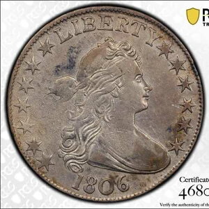 1806�N �ً}�o�X�g 1/2�h�� PCGS F �f�B�e�[���T�[�t�F�X����-�|�C���e�b�h 6 �X�e��-