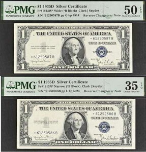 1935D 1�h���⌔ PMG 50EPQ �X�^�[ �i���[/���C�h �`�F���W�I�[�o�[ Fr 1613N/1613W