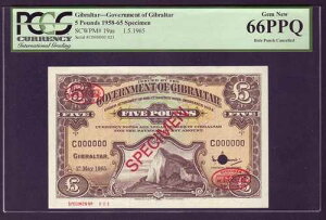 �W�u�����^�� P-19 aS. 1965 5�|���h - ���{ - �ԐF�I�[�o�[�v�����g�BPCGS�z���_�[���� UNC