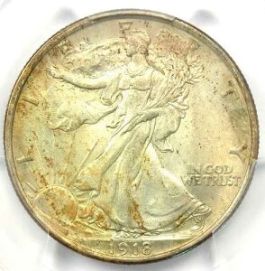 1918-P �E�H�[�L���O�E���o�e�B�E�n�[�t�_���[ 50�Z���g (1918�N) - PCGS �����ʃf�B�e�[�� UNC MS