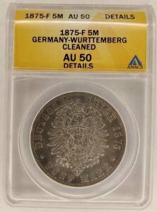 1875 F 5�}�[�N PCGS �V���o�[ �����������e���x���N AU 50 �ڍ׃N���[�j���O�ς� ANACS 2B