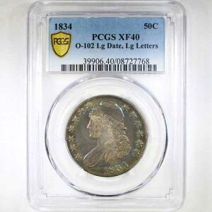 1834�N 50C O-102 Lg Date PCGS XF40 - ���C���{�[�g�[�� - �L���b�v�h�o�X�g�n�[�t�_���[