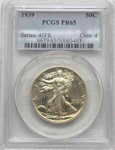 1939�N 50�Z���g PCGS PR 65 �v���[�t �E�H�[�L���O ���o�e�B �n�[�t�_���[