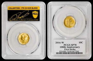 2016-W �S�[���h �}�[�L�����[ �_�C�� PCGS SP70 �t�@�[�X�g �X�g���C�N - �I�[�����h ���M�T�C������ - POP 24!!