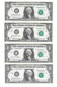 $1 FRN 1969-A Kabis/Kennedy Star District Set 11 Districts CHCU�ȏ�