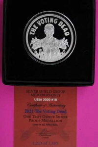 �� 2021 USSA The Voting Dead .999 1�I���X �V���o�[�V�[���h�A�[�g ���E���h�{�b�N�X COA 6088